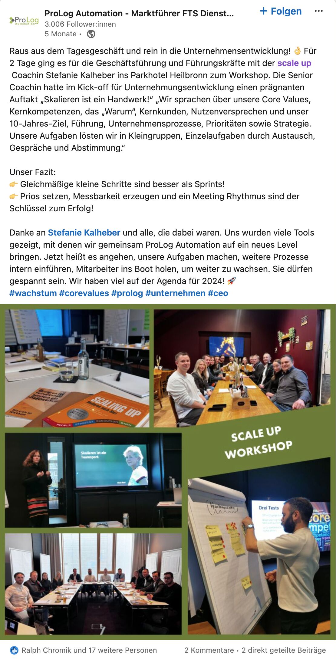 Feedback Pro Log Automation scale up
