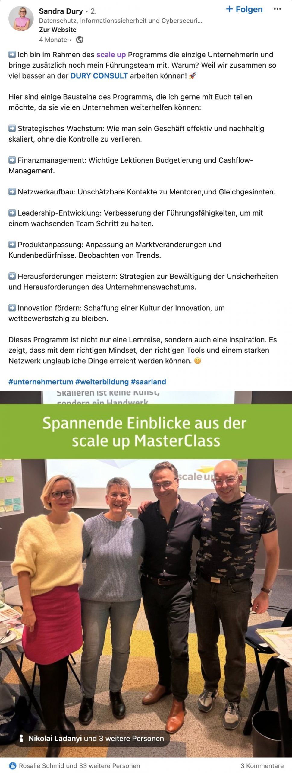 Feedback master class scale up