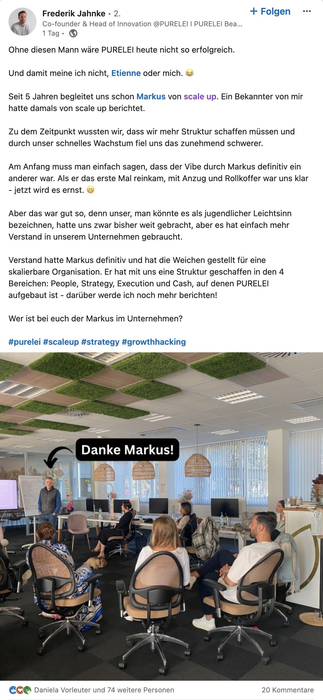 Dankesmail Purelei scale up