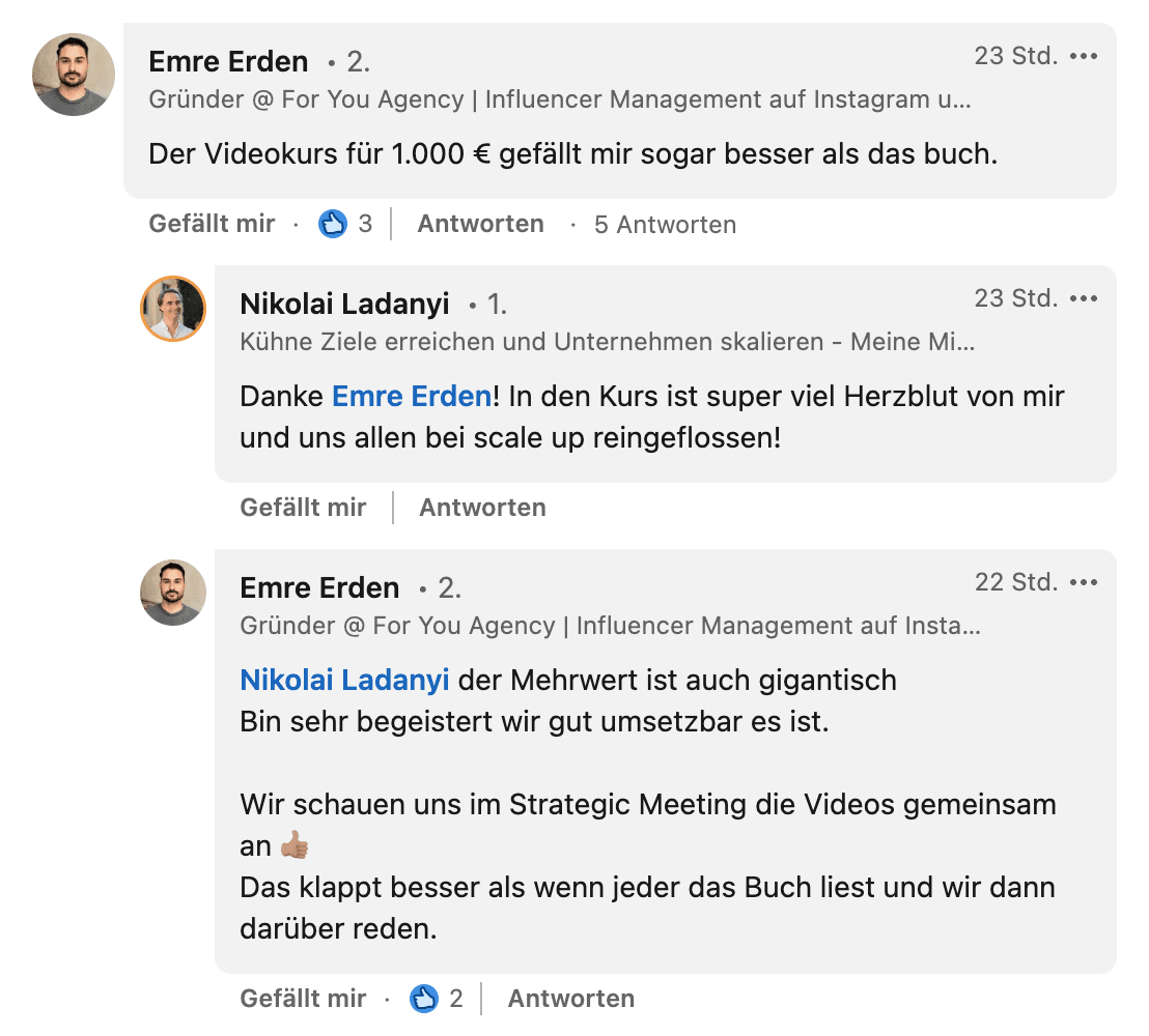 Feedback Starter Kurs Emre Erden scale up