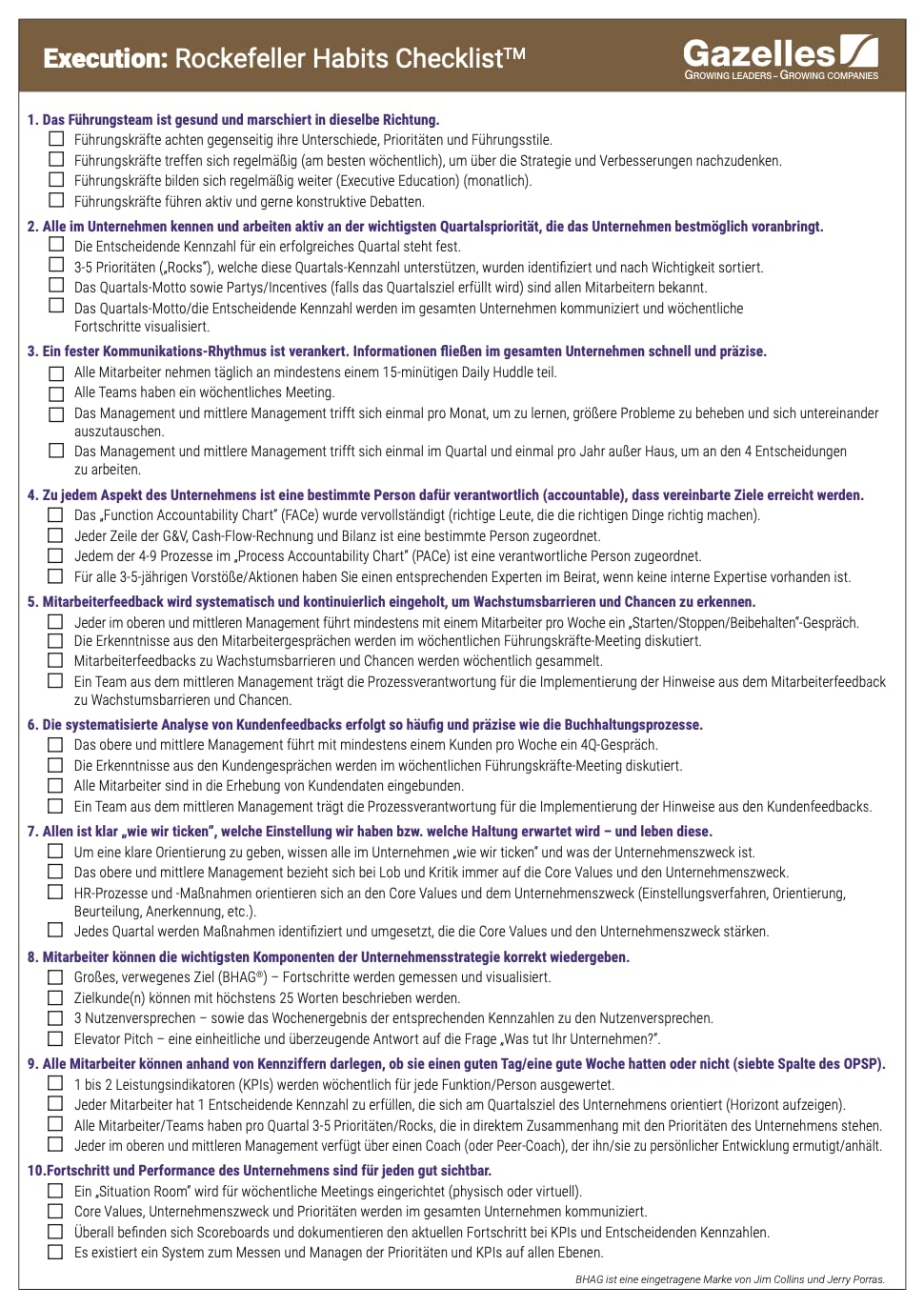 scaling up checklist